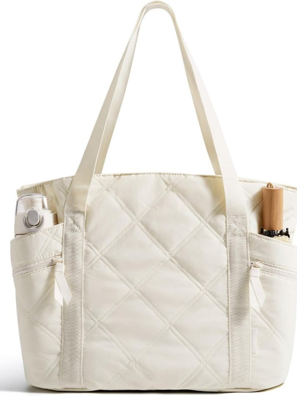 Stylish 20L Puffer Tote Bag for Women, Versatile Work & Travel Zipper Bag